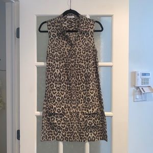 EQUIPMENT FEMME LÉOPARD BUTTON UP DRESS